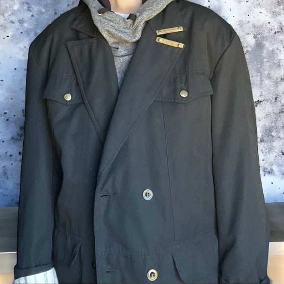 𝅺80s Marithe Francois Girbaud Military Jacket Blazer Black Grunge Mens M - Picture 13 of 13